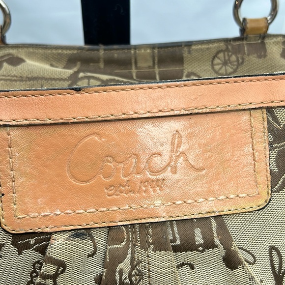 Authentic Coach horse and carriage print canvas bag - Picture 10 of 16